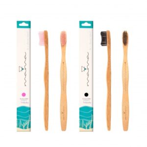 Mama - BAMBOO TOOTHBRUSHES with pink or black bristles