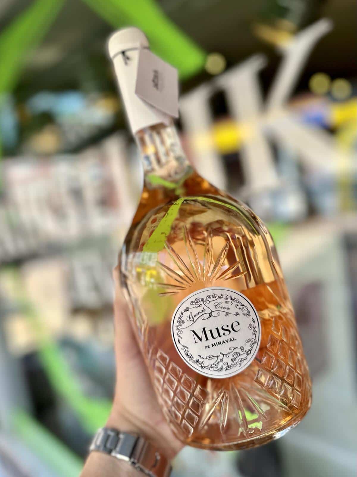Muse MIraval Rosé magnum ready to pour on a yacht's aft deck